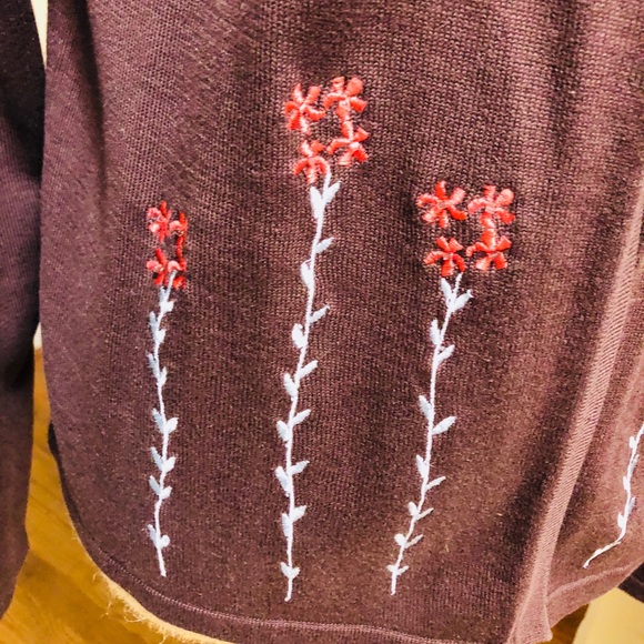 Silk Club Beautiful brown silk / cotton cardigan size Medium - Picture 2 of 5